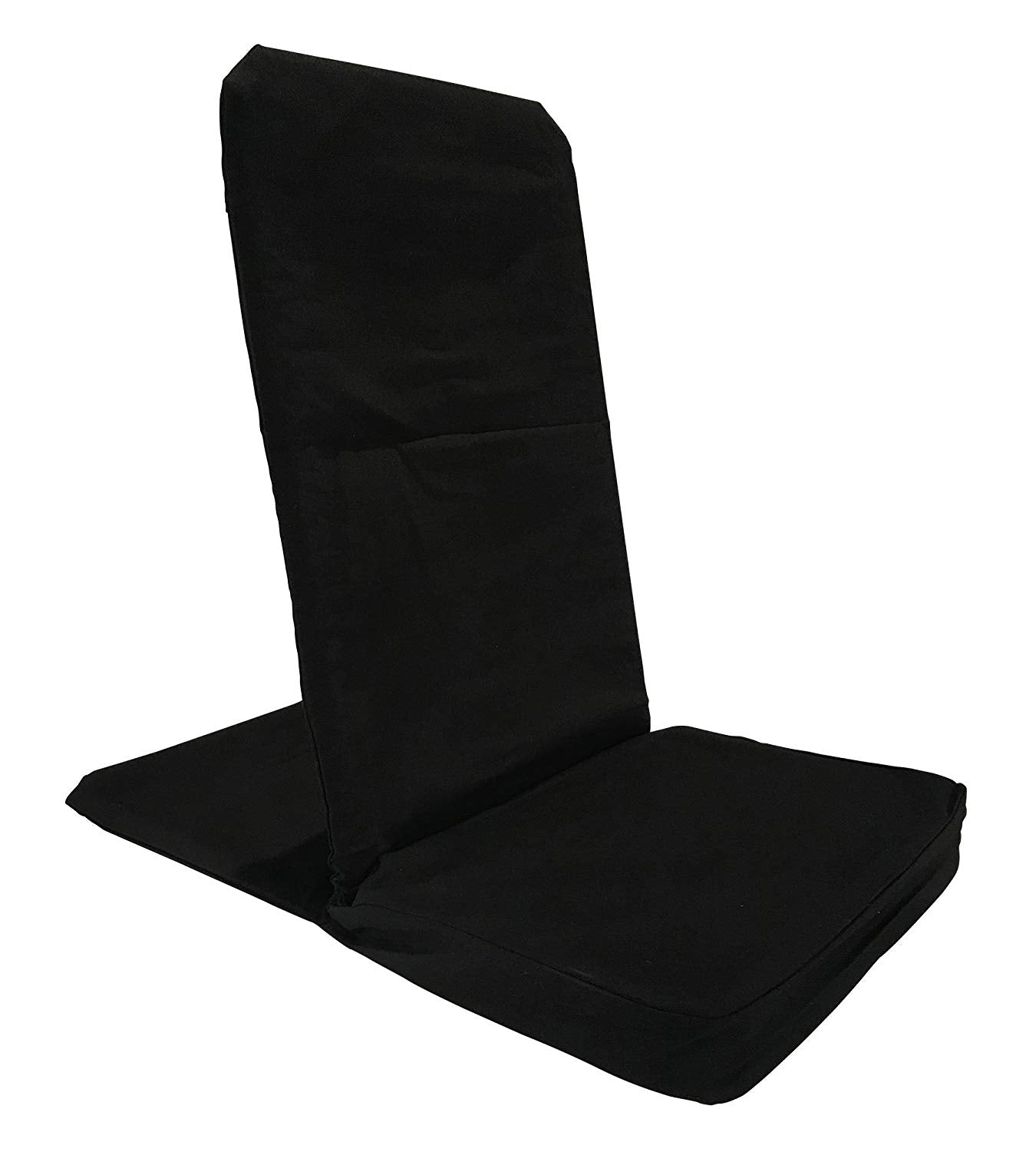 Black folding chair on a white background