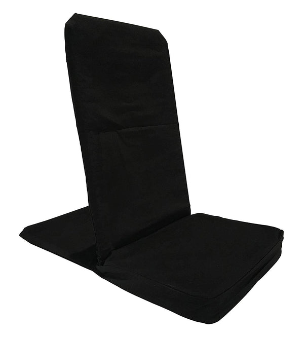 Black folding chair on a white background