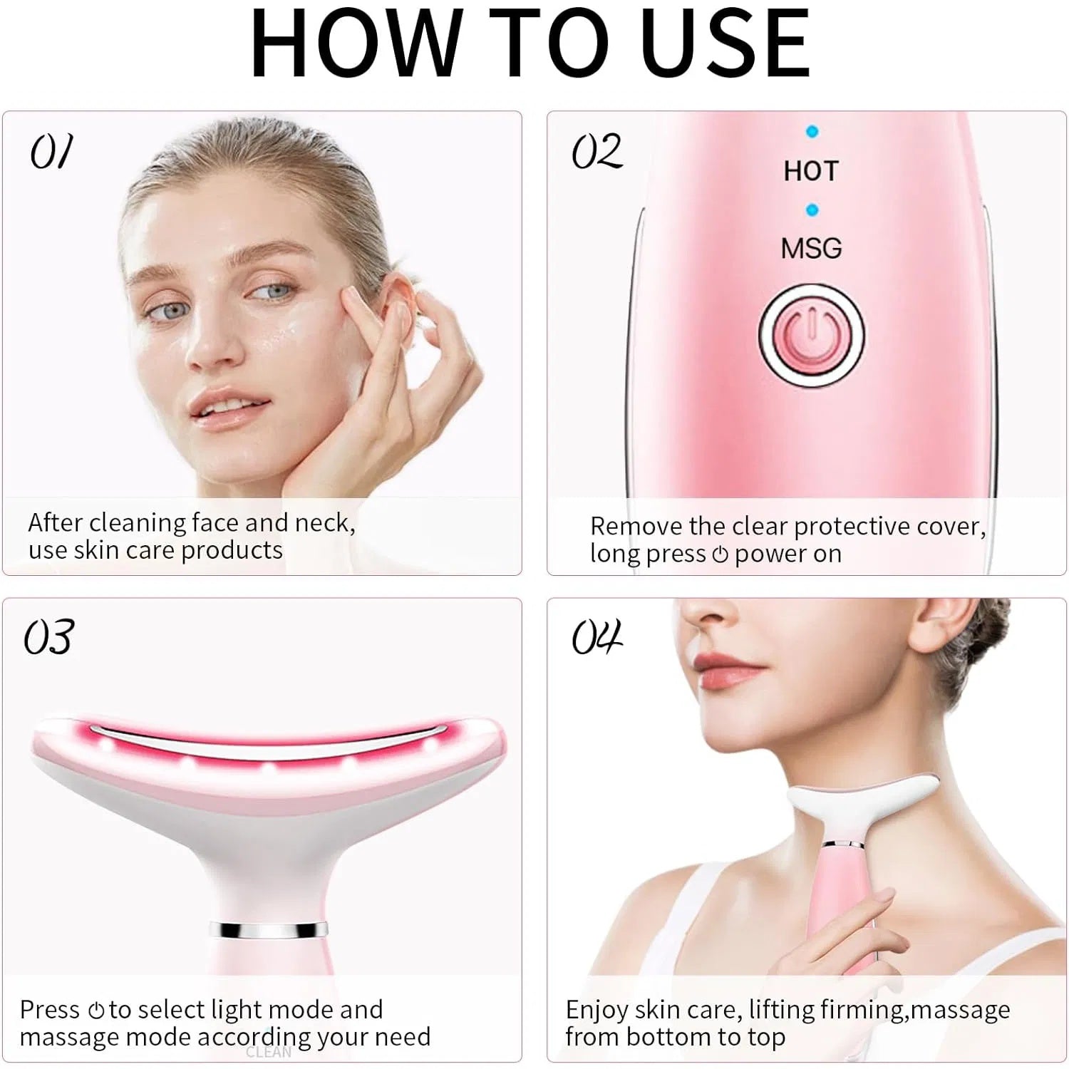Neck Face Massager, Skin Care Face Massage Tool, 3-in-1 Facial