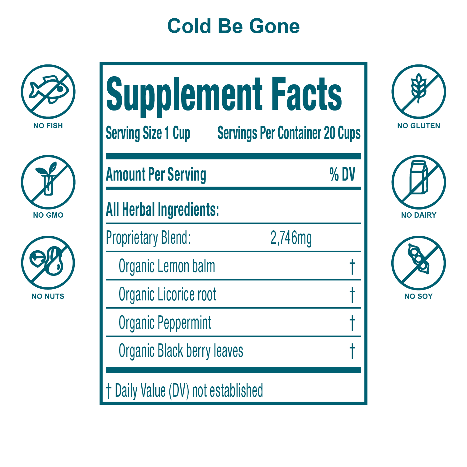 Cold Relief Tea-Cold Be Gone: 40 Servings- Immune Support Tea