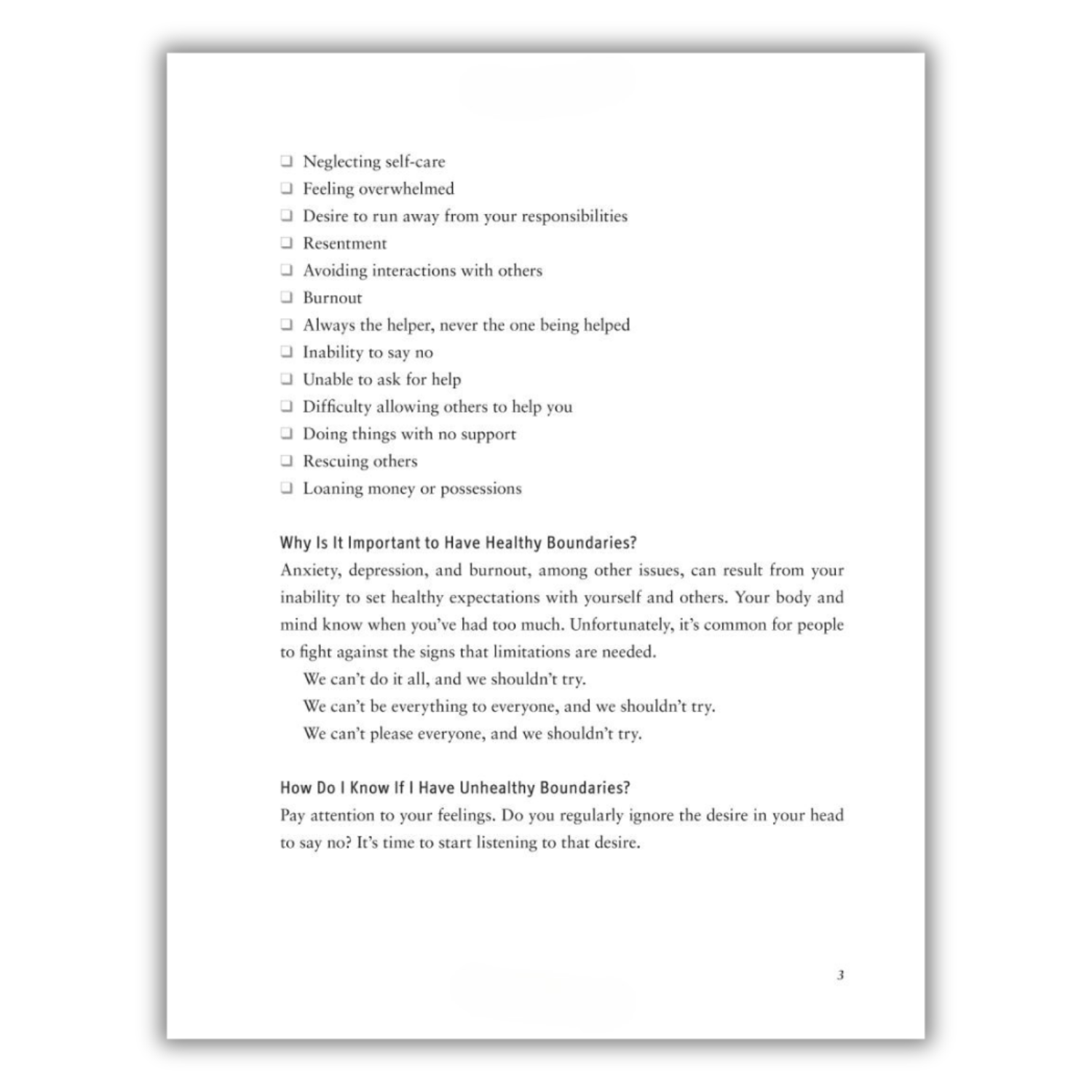 Sheet of paper with text on a white background