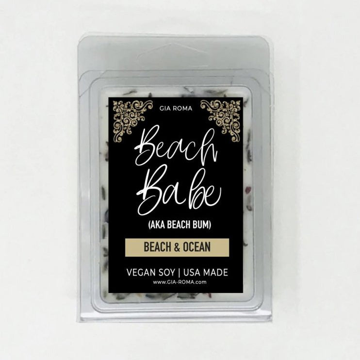 beach babe wax melts in plastic wrapping