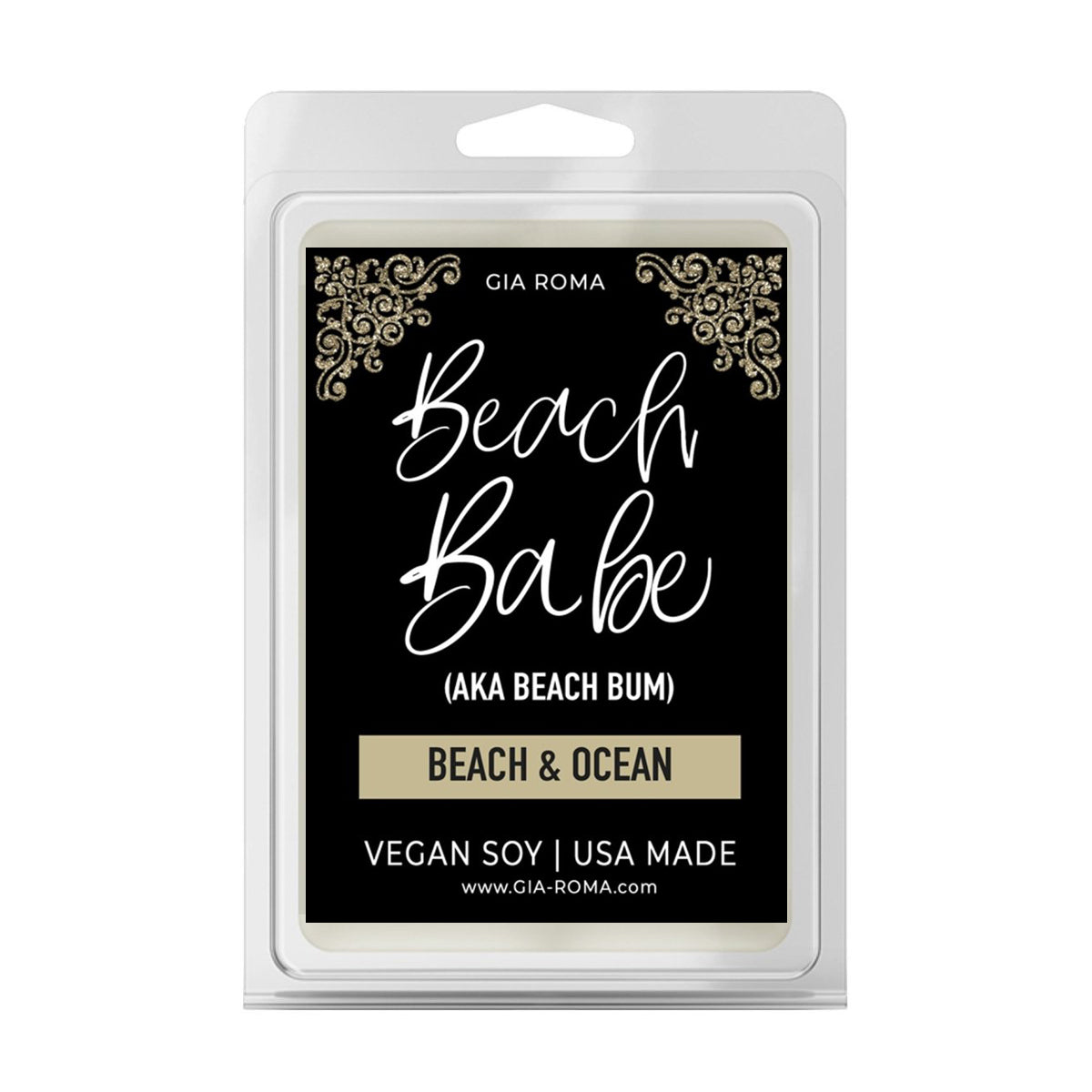 beach babe wax melts in plastic wrapping