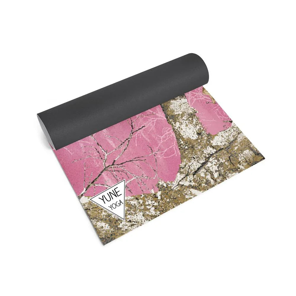Realtree x Yune EDGE Antlers yoga mat rolled up, portable, lightweight, and ready for travel or storage