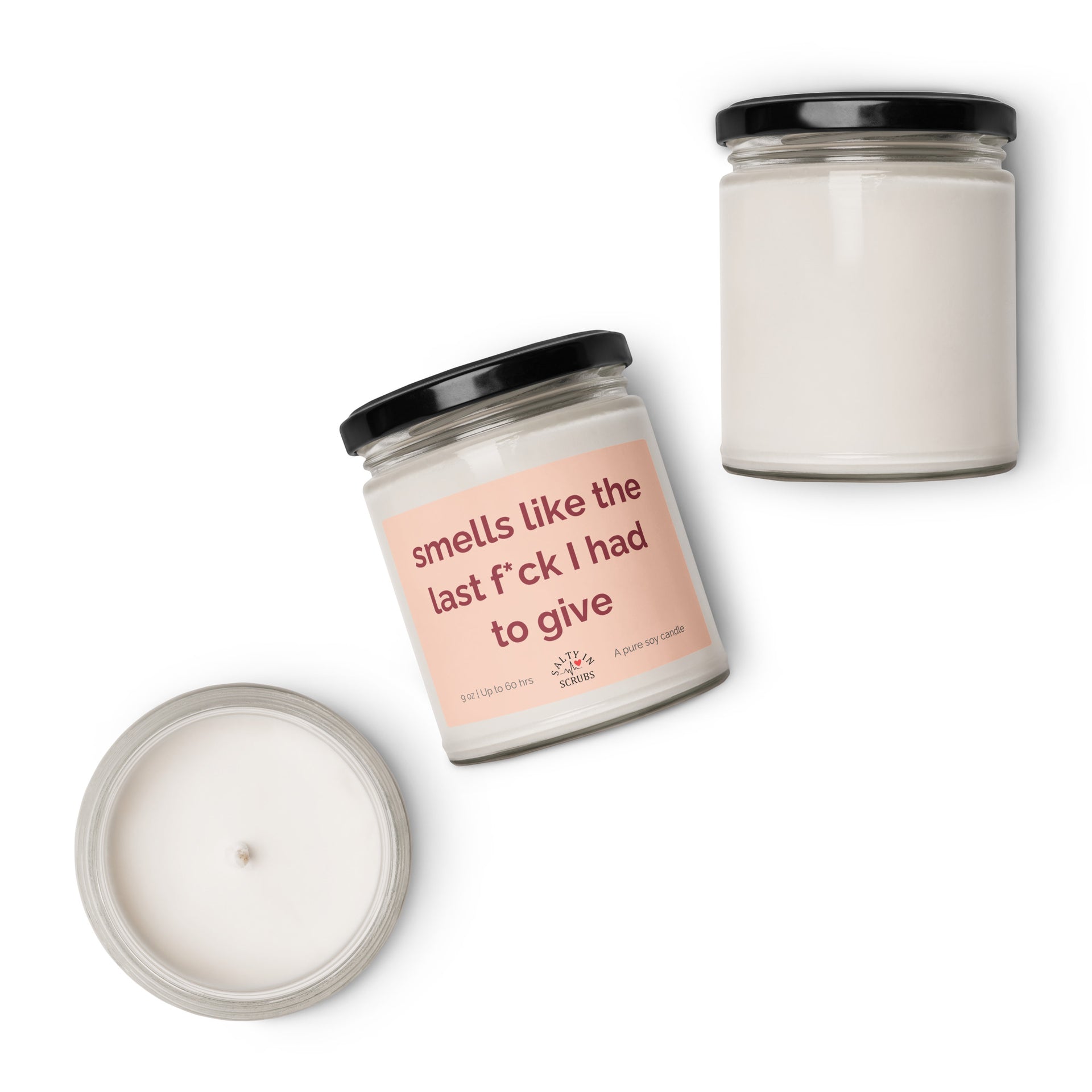 smells like the last care i had to give candle Product mockup