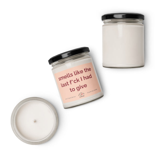 smells like the last care i had to give candle Product mockup
