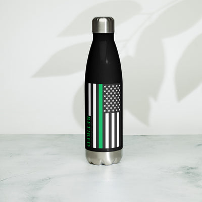 Thin Green Line Stainless Steel Water Bottle