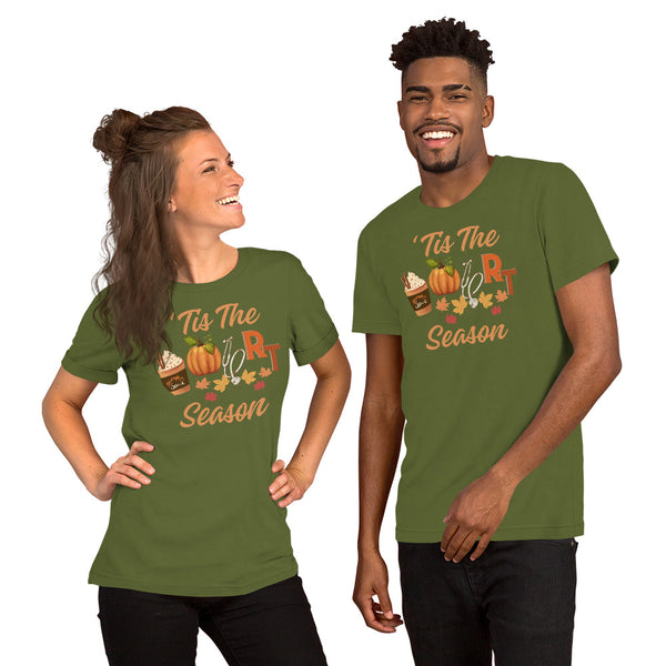 Product mockup olive green RT season tee shirt