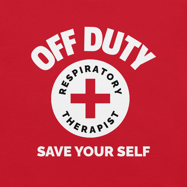 red off duty rt save yourself t-shirt